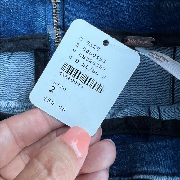 Free People NWT blue Denim Skirt size 2 - Picture 5 of 5